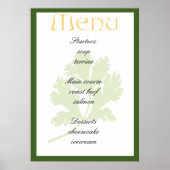 Elegantes Menü Poster (Vorne)