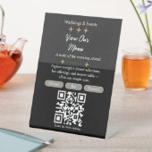 Elegantes Menü-QR-Code-Schild | Digitales Menü Sockelschild (In Situ)