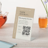 Elegantes Menü-QR-Code-Schild | Digitales Menü Sockelschild (In SItu)