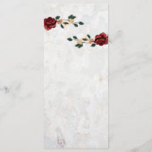 Elegantes Menü - Rote Rosen Gold Details Menükarte (Rückseite)