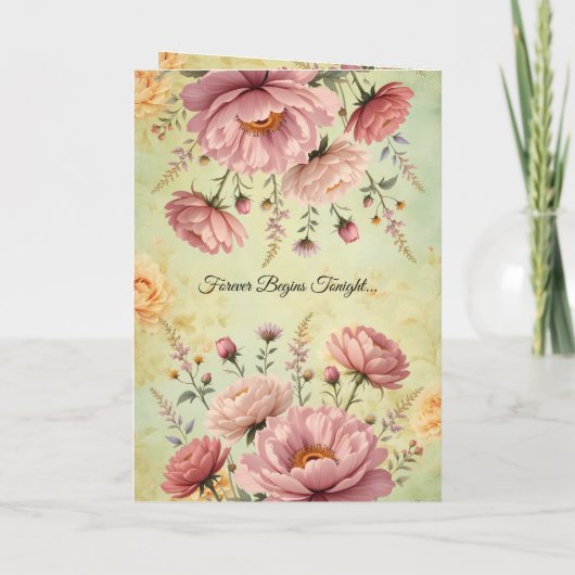 Elegantes Menü und Programm für Hochzeiten Empfang (Rückseite)