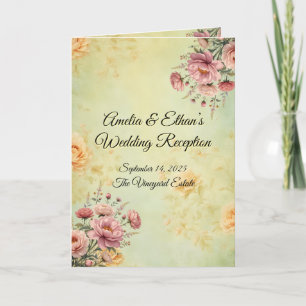 Elegantes Menü und Programm für Hochzeiten Empfang