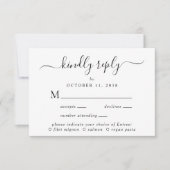 Elegantes Menü Wahl Hochzeitsrabatt RSVP Karte (Vorderseite)