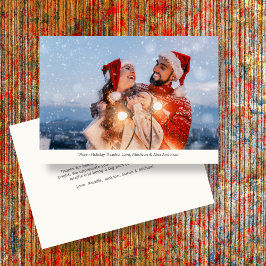 Elegantes Merry & Bright Holiday Foto Dankeskarte