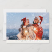 Elegantes Merry & Bright Holiday Foto Dankeskarte (Vorderseite)