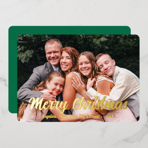 Elegantes Merry Christmas Custom Foto Folien Feiertagskarte