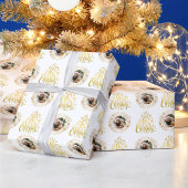 Elegantes Merry Christmas Gold Foto Geschenkpapier