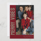 Elegantes Merry Vibes Custom Foto Feiertagskarte (Vorderseite)