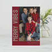 Elegantes Merry Vibes Custom Foto Feiertagskarte (Stehend Vorderseite)