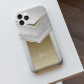 Elegantes Metall 3D-Look Kalligrafie Gold Monogram Case-Mate iPhone Hülle