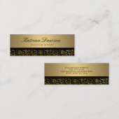 Elegantes Metallic Gold mit Gold Confetti Mini Visitenkarte (Vorne/Hinten)