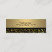 Elegantes Metallic Gold mit Gold Confetti Mini Visitenkarte (Rückseite)