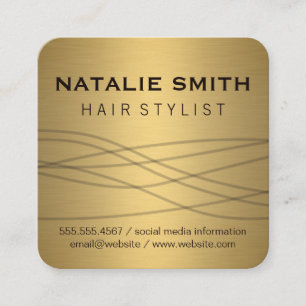 Elegantes Metallic Gold Quadratische Visitenkarte