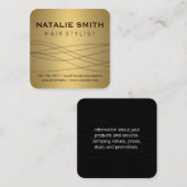 Elegantes Metallic Gold Quadratische Visitenkarte (Vorne/Hinten)