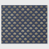 Elegantes Metallic Gold und Blau unter der Muschel Geschenkpapier (Flach)