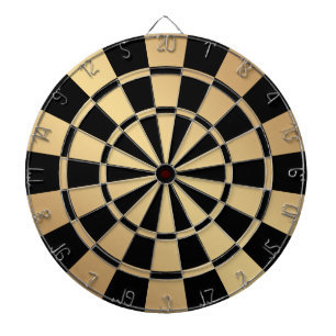 Elegantes Metallic Gold und Schwarz Dartscheibe