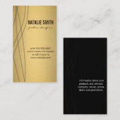 Elegantes Metallic Gold Visitenkarte (Vorne/Hinten)