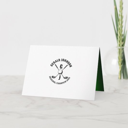 Elegantes Metallic Golf Monogram Design Einladung (Rückseite)