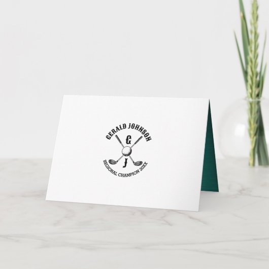 Elegantes Metallic Golf Monogram Design Einladung (Rückseite)