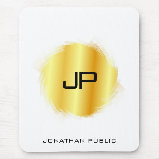 Elegantes Metallic Look Imitate Gold Modernes Mono Mousepad (Vorne)