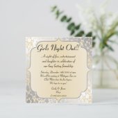 Elegantes Metallisches Beige Girls Night Einladung (Stehend Vorderseite)