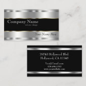 Elegantes metallisches Berufliches Corporate Silve Visitenkarte (Vorne/Hinten)