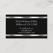 Elegantes metallisches Berufliches Corporate Silve Visitenkarte (Rückseite)