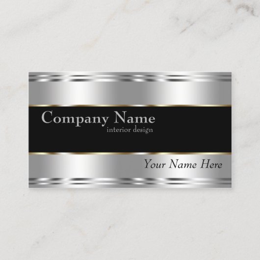 Elegantes metallisches Berufliches Corporate Silve Visitenkarte (Vorderseite)