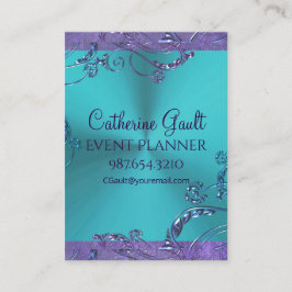 Elegantes metallisches Blumenmuster Visitenkarte