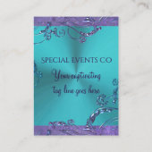 Elegantes metallisches Blumenmuster Visitenkarte (Rückseite)