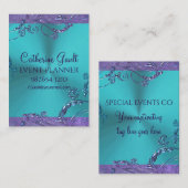 Elegantes metallisches Blumenmuster Visitenkarte (Vorne/Hinten)