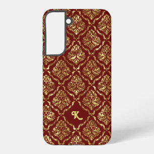 Elegantes metallisches Gold-Damasken-Muster auf du Samsung Galaxy Hülle