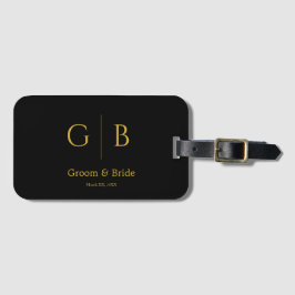 Elegantes Metallisches Gold-Schwarzes Benutzerdefi Gepäckanhänger