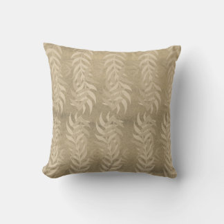 Elegantes metallisches hellbraunes Leaf-Muster - N Kissen