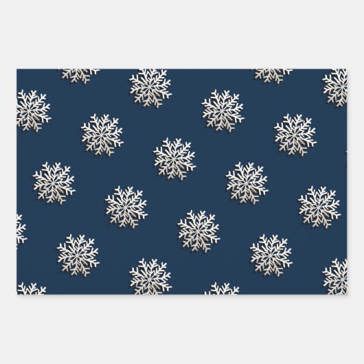 Elegantes metallisches Schneeflottpapier Geschenkpapier Set (Vorderseite 2)