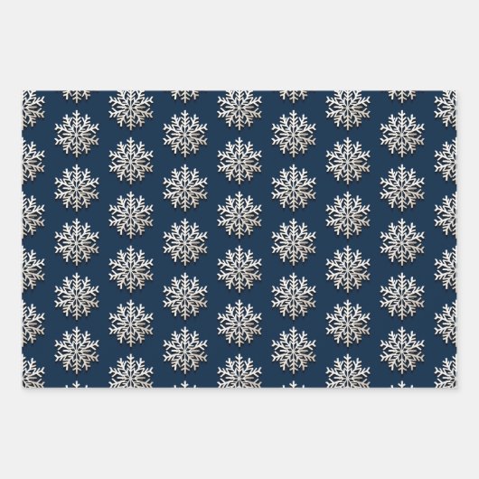 Elegantes metallisches Schneeflottpapier Geschenkpapier Set (Vorderseite)