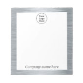 Elegantes metallisches silbernes Notepad Notizblock (Vorderseite)