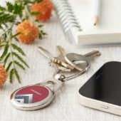 Elegantes Metallmuster Mit Monogramm Schlüsselanhänger (Seite)