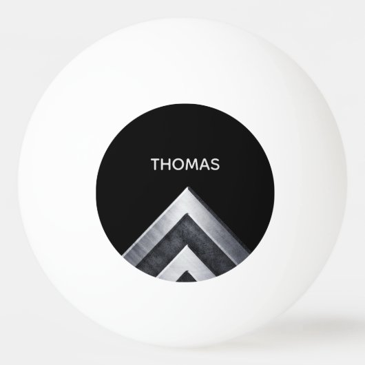 Elegantes Metallmuster Mit Monogramm Tischtennisball (Vorderseite)