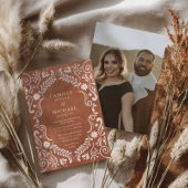 Elegantes mexikanisches Fiesta Wedding Foto Einlad Einladung