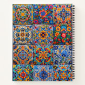 Elegantes mexikanisches Talavera rotes Gelbfliesen Notizblock (Rückseite)