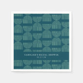 Elegantes Mid Mod Arch Aquamarines benutzerdefinie Serviette (Vorderseite)