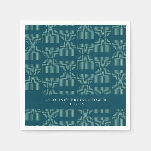 Elegantes Mid Mod Arch Aquamarines benutzerdefinie Serviette (Vorderseite)