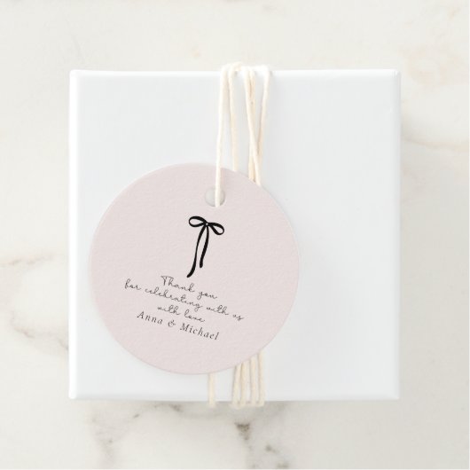 elegantes Milchrosa Danke Geschenkanhänger (Beispiel)