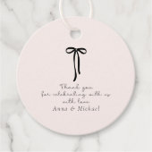 elegantes Milchrosa Danke Geschenkanhänger (Vorderseite)
