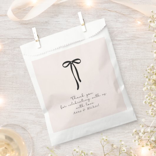 elegantes Milchrosa Danke Geschenktütchen (Ausgeschnitten)