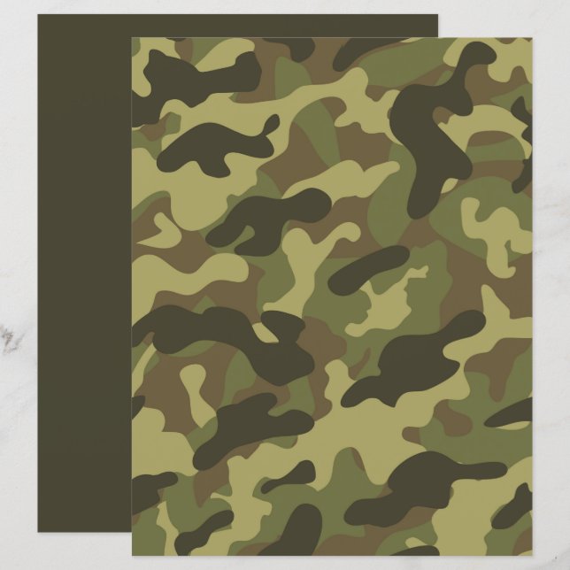 Elegantes militärisches Grünbuch zur Camouflage (Vorne/Hinten)