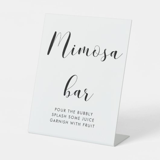 Elegantes Mimosa Bar Sockelschild (Vorderseite)