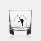 elegantes Mindest-Typografie-Ehepaar Whiskyglas (Vorderseite)
