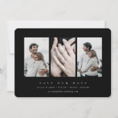 Elegantes Minimal 3 Foto Save The Date (Vorderseite)